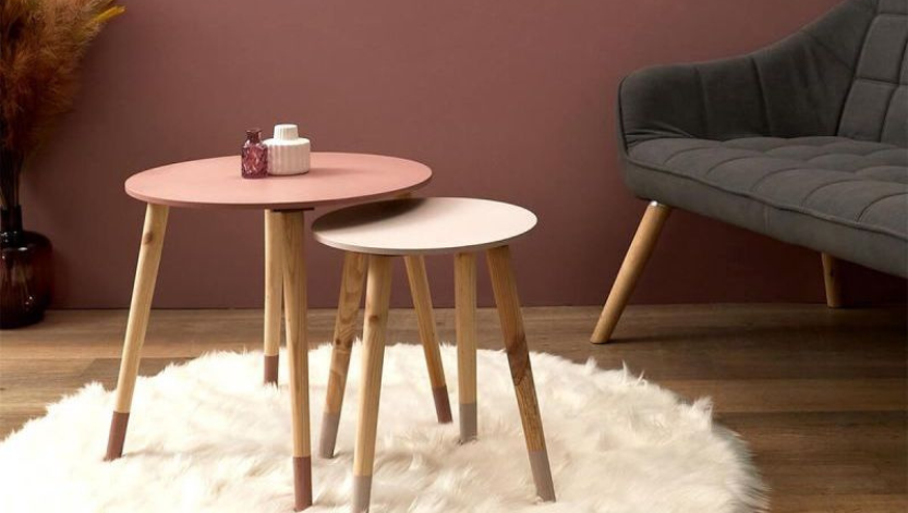 Table gigognes PONY couleur rose